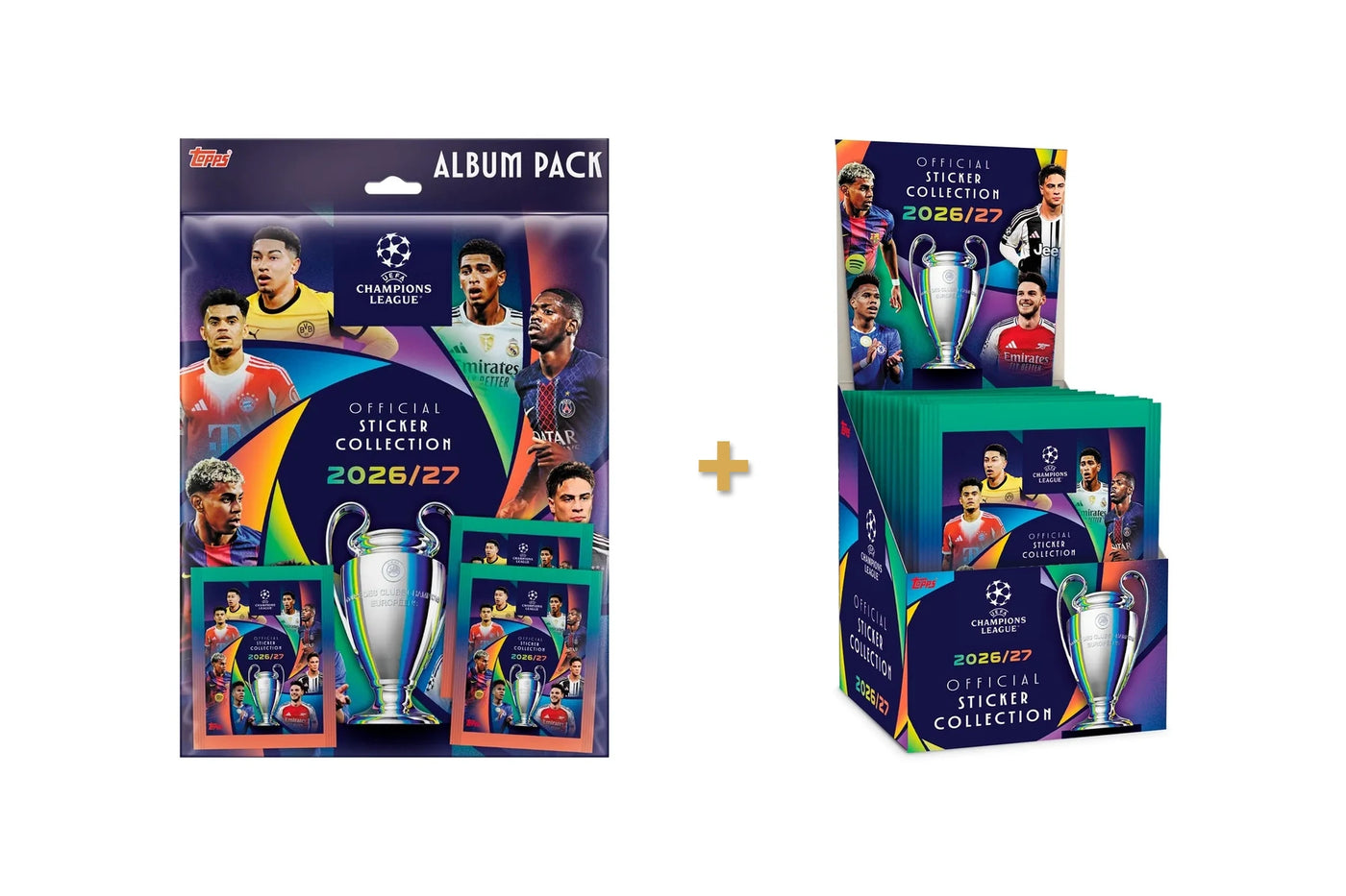 Topps UEFA Champions League 2025/26 Album + Sticker Display Bundle